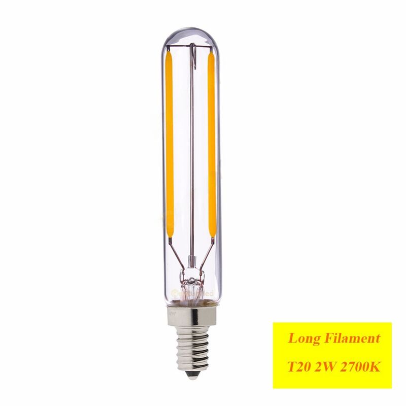 Филаментная LED-лампа-трубка Retro Art T20, 120 мм, E14/E12, 1–2 Вт, 2200–2700 K, диммируемая