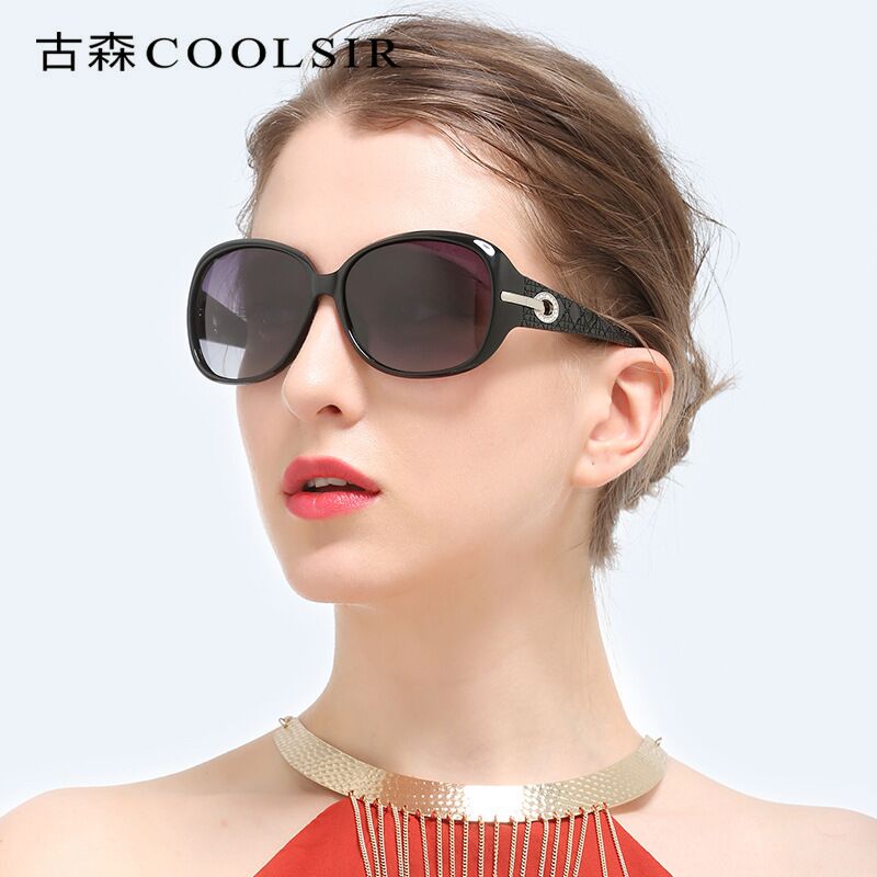 Солнцезащитные очки женские Coolsir 6214 в крупной оправе, поляризационные, медная фурнитура, UV400