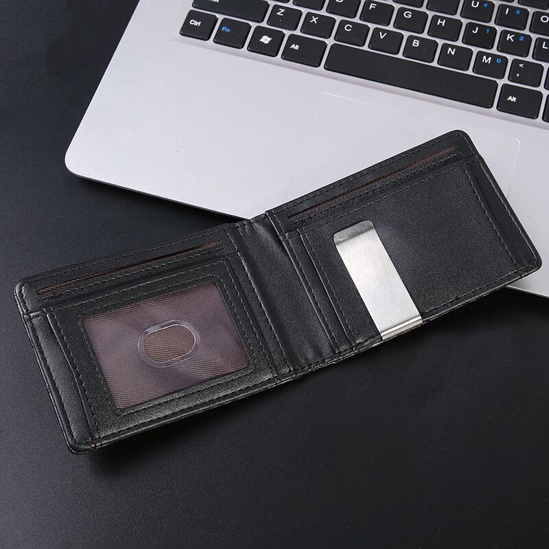 Кошелёк-зажим для купюр с отделением для карт, защита RFID, фактура под карбон, ультратонкий