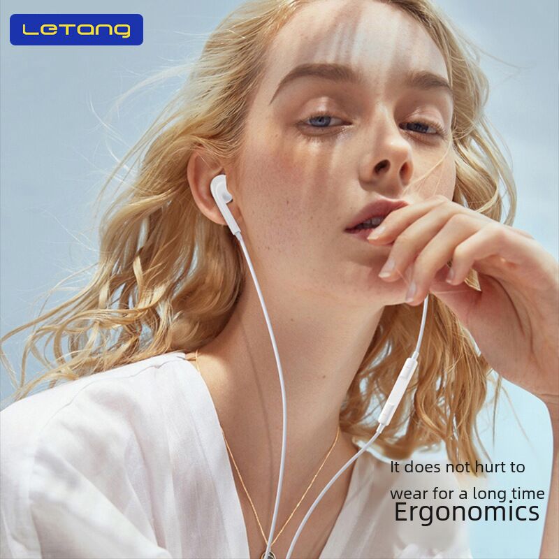 Проводные наушники LETANG 3,5 мм, стерео, полувкладыши, для iPhone, Android и компьютера