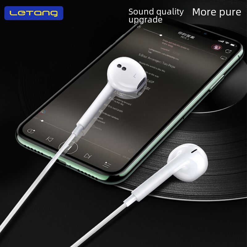 Проводные наушники LETANG 3,5 мм, стерео, полувкладыши, для iPhone, Android и компьютера