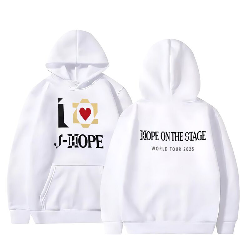 Худи с принтом j-hope HOPE ON THE STAGE, свободный крой, капюшон, длинный рукав