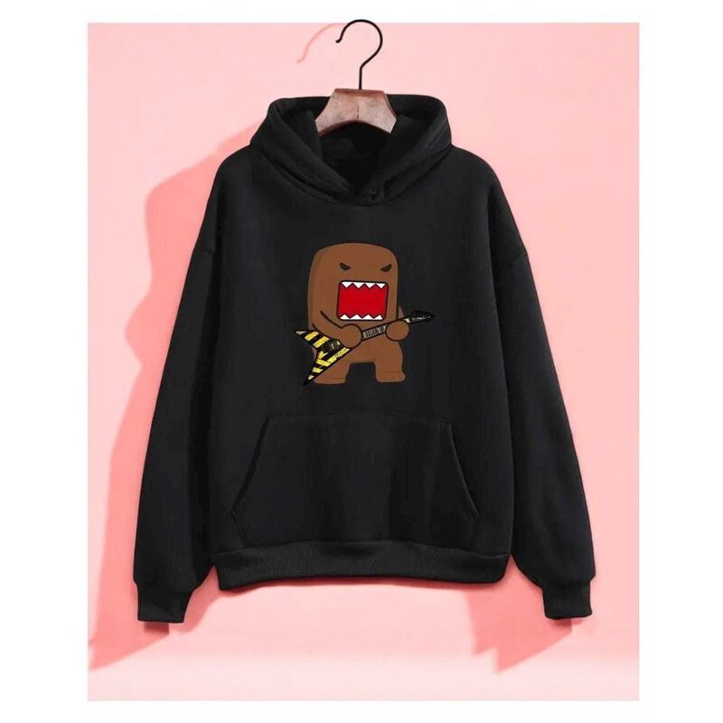 Худи Domo Kun с аниме-принтом, унисекс, свободный крой, капюшон, длинный рукав