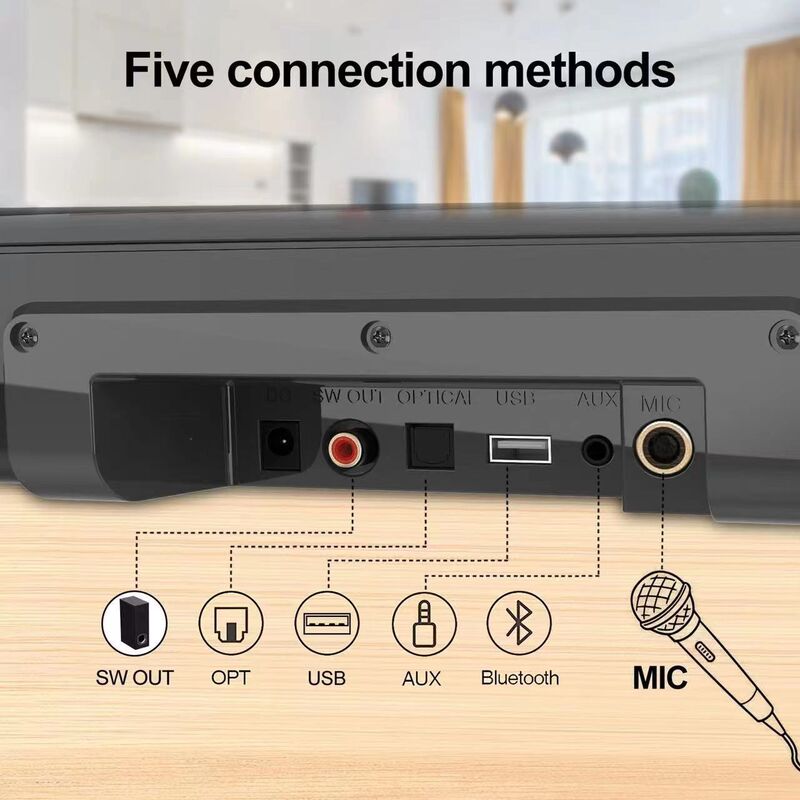 Саундбар с сабвуфером My Speaker S22, 80 Вт, Bluetooth 5.0, оптический вход, USB, AUX, караоке, пульт ДУ