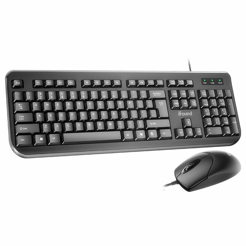 Комплект проводной клавиатуры и мыши IFOUND Founder 8106, USB, 1000 dpi, для офиса и учебы