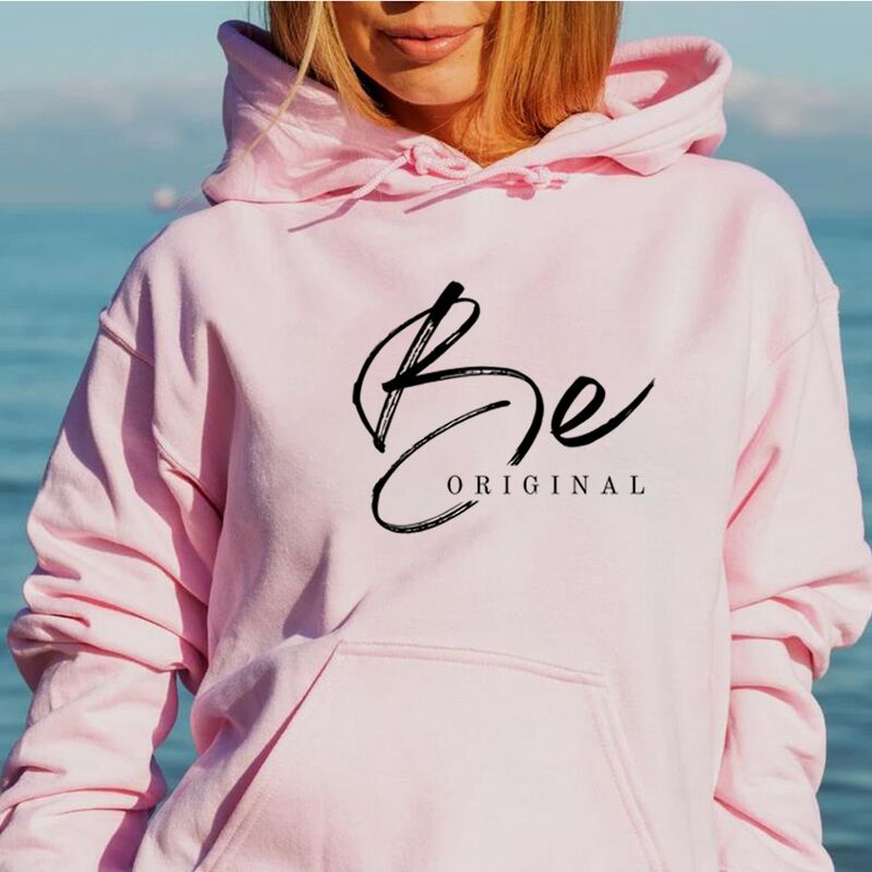 Свитшот Danshuo с надписью Be Original, Be You, свободный крой, круглый вырез, длинный рукав