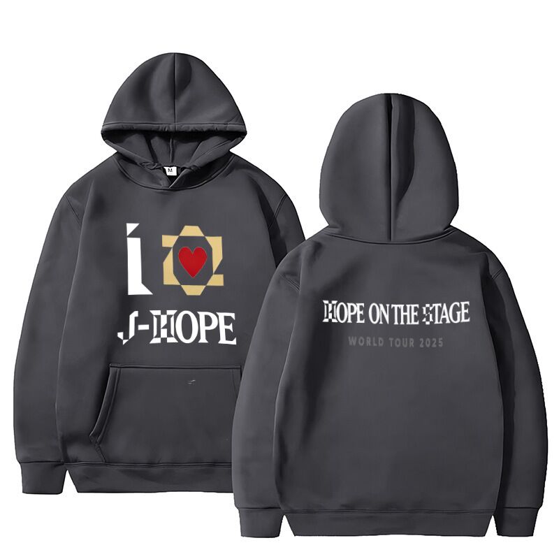 Худи с принтом j-hope HOPE ON THE STAGE, свободный крой, капюшон, длинный рукав