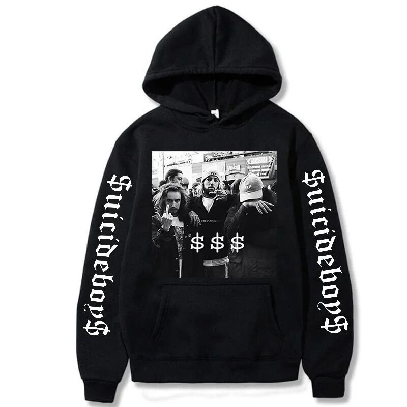 Толстовка Suicideboys с принтом, свободный крой, хлопок, европейские размеры XS–3XL
