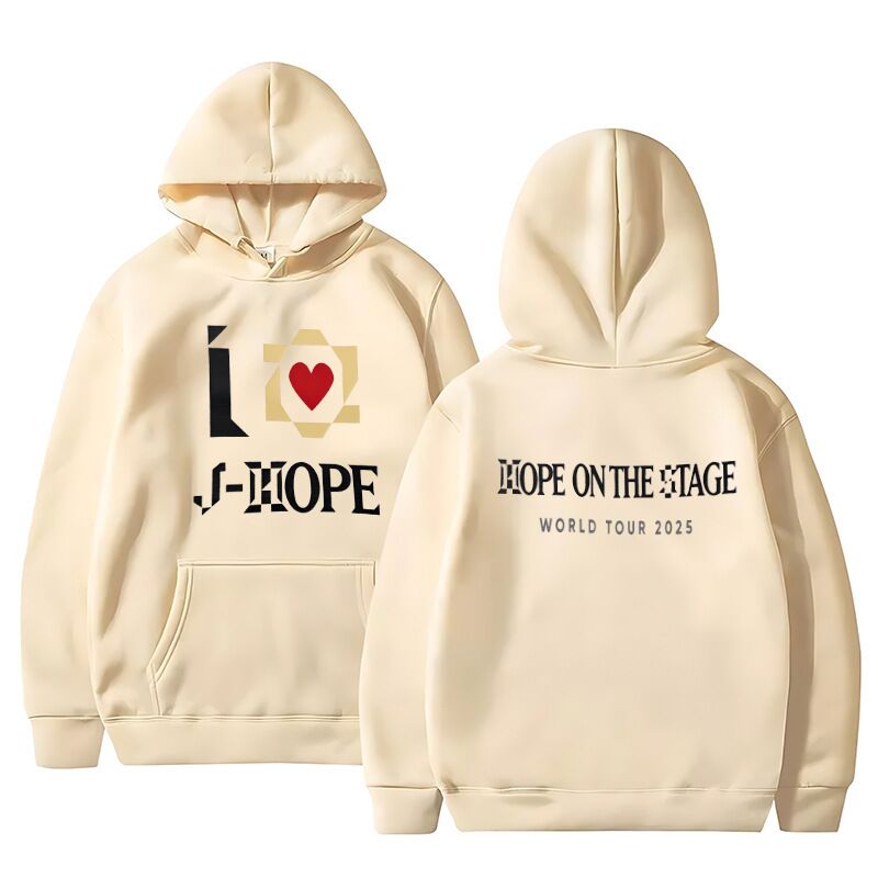 Худи с принтом j-hope HOPE ON THE STAGE, свободный крой, капюшон, длинный рукав
