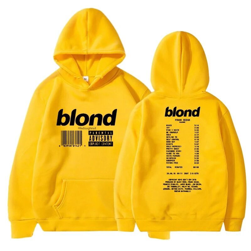 Толстовка Qimengyang с текстовым принтом Blonde Frank Ocean, свободный крой, длинный рукав