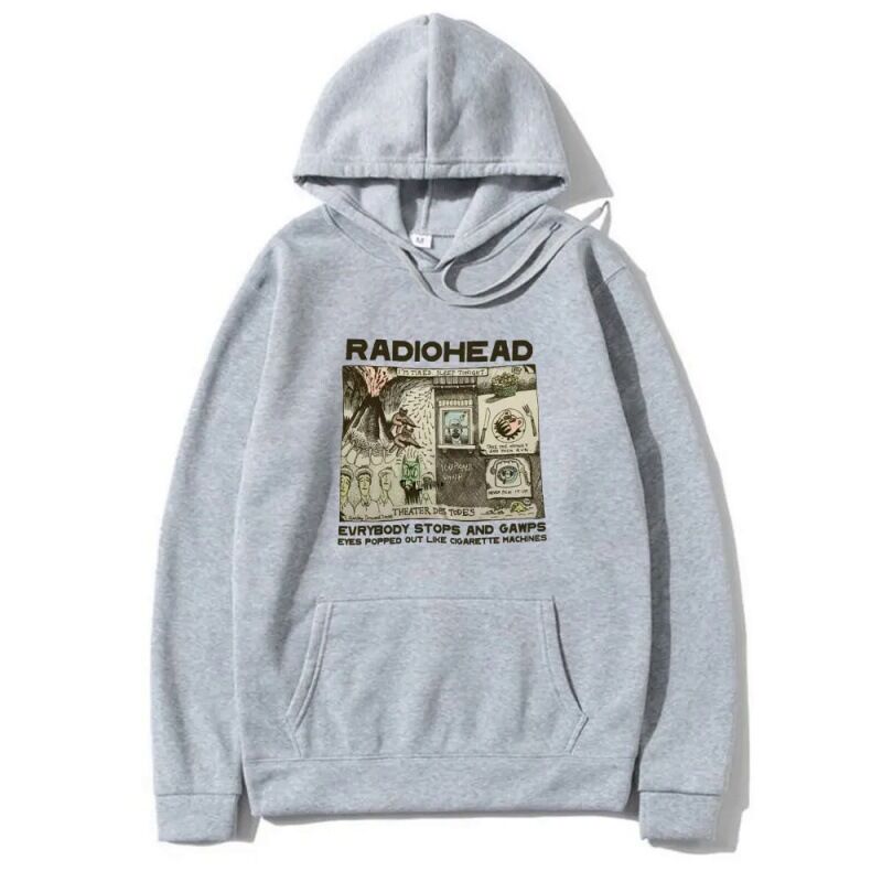 Толстовка с винтажным принтом Radiohead, свободный крой, хлопок, европейские размеры XS–3XL