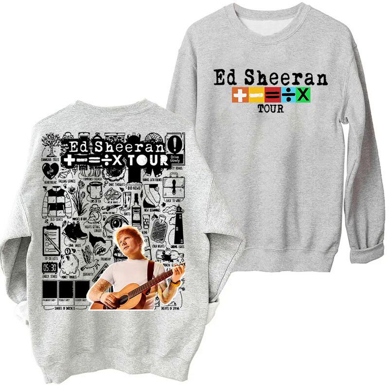 Толстовка оверсайз Ed Sheeran 2024 Tour, свободный крой, хлопок, европейские размеры XS–XXXL