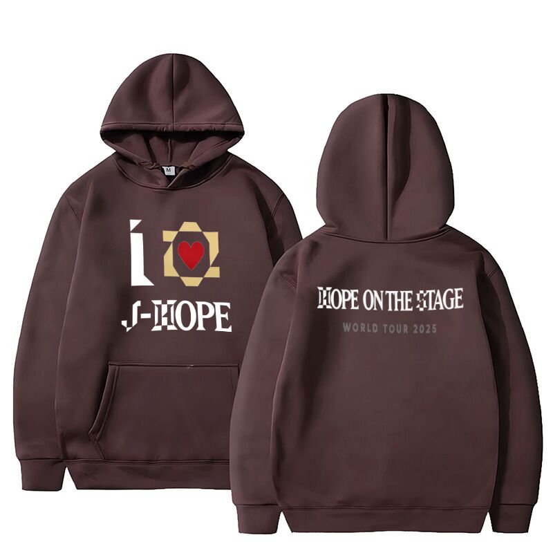 Худи с принтом j-hope HOPE ON THE STAGE, свободный крой, капюшон, длинный рукав