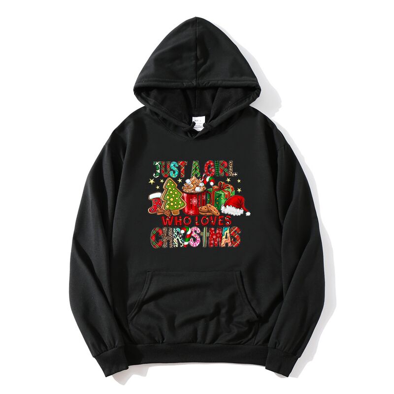 Женское рождественское худи Hook On You с принтом Girl Loves Christmas, молочный шёлк