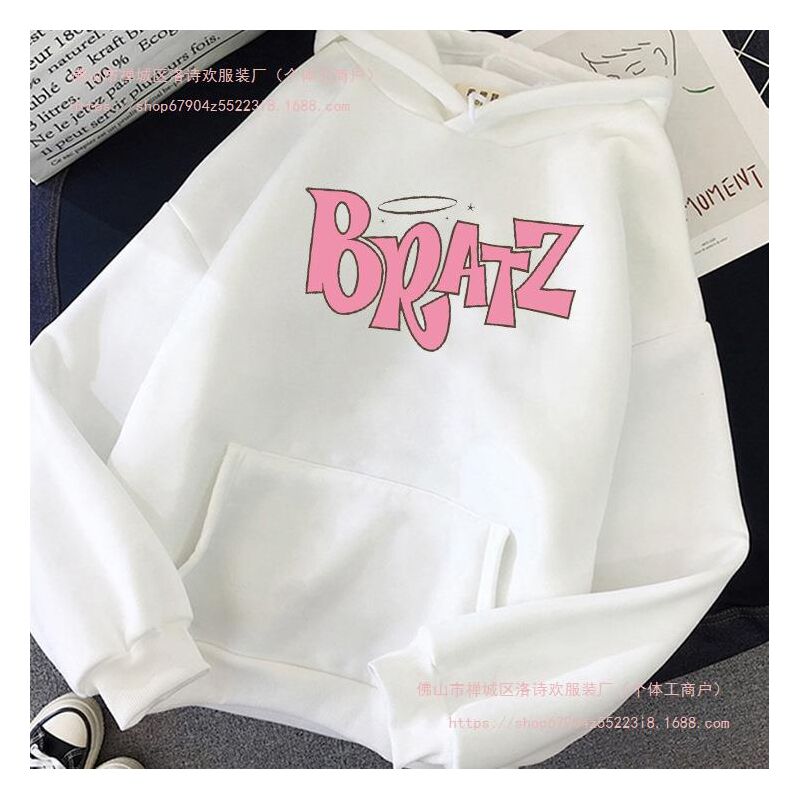 Толстовка Bratz с надписью, свободный крой, круглый вырез, полиэстер, осень–зима