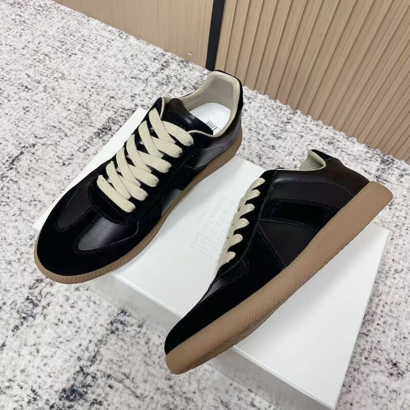 Кеды унисекс Margiela MM6 в стиле German Army Trainer, натуральная кожа, подкладка из овечьей кожи