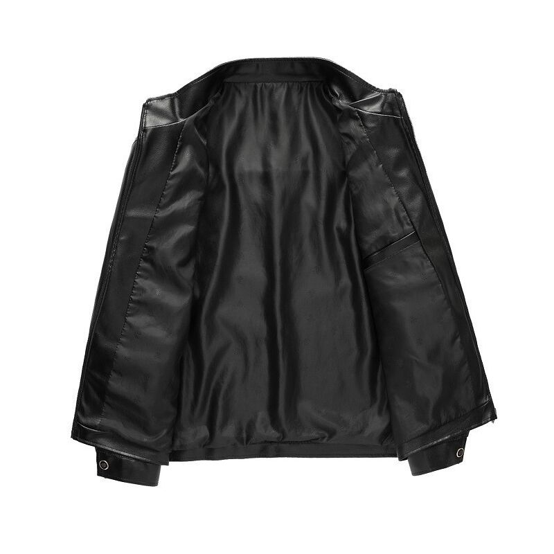 Куртка мужская Anzhiguo из экокожи PU, воротник-стойка, на молнии, весна-осень