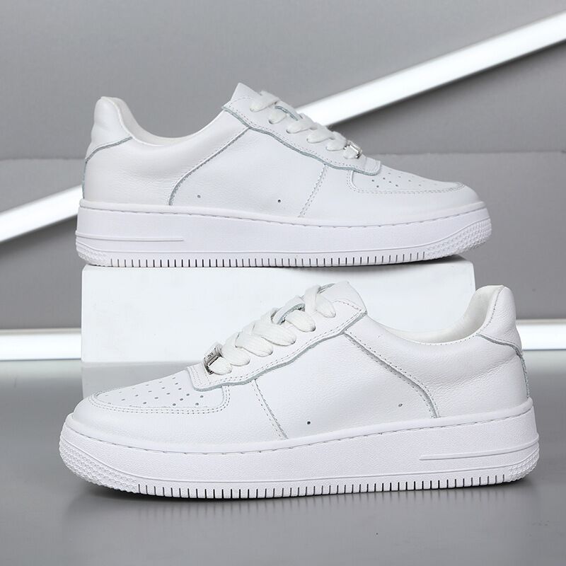 Белые кеды в стиле Air Force 1, унисекс, кожа КРС, подкладка из овечьей кожи, низкие