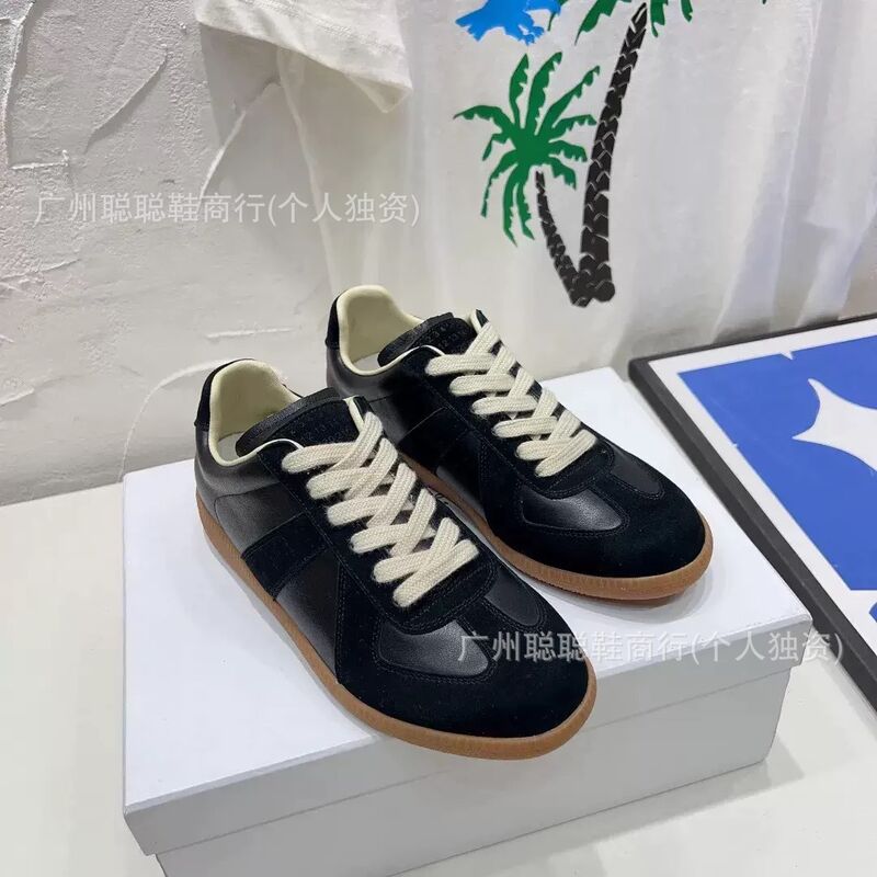 Кеды Margiela в стиле тренировочных, унисекс, ретро, низкие, кожа, плоская подошва