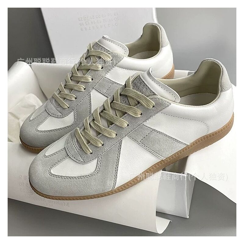Кеды Margiela в стиле тренировочных, унисекс, ретро, низкие, кожа, плоская подошва