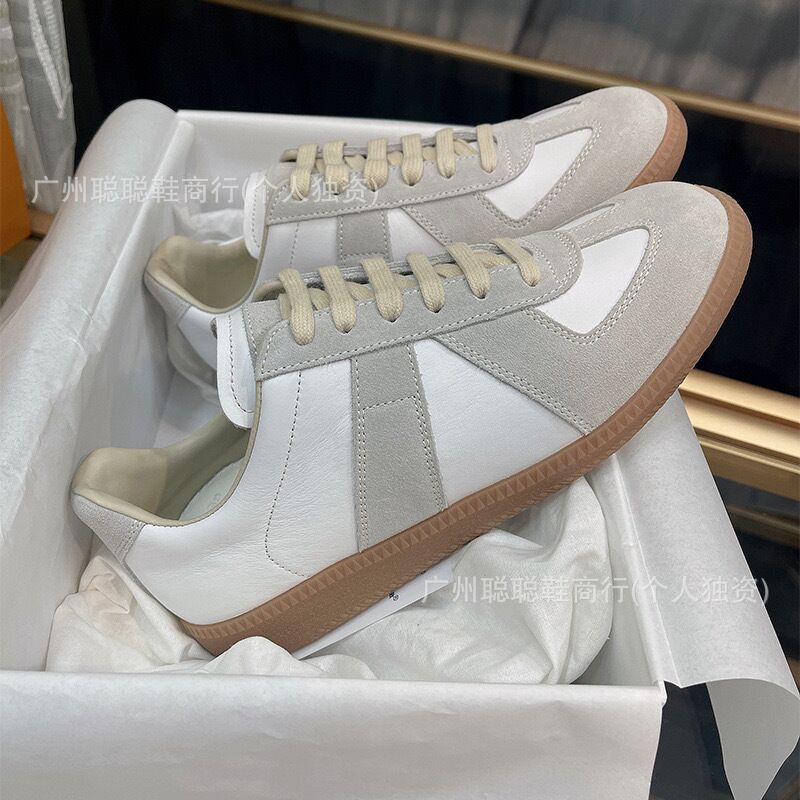 Кеды Margiela в стиле тренировочных, унисекс, ретро, низкие, кожа, плоская подошва
