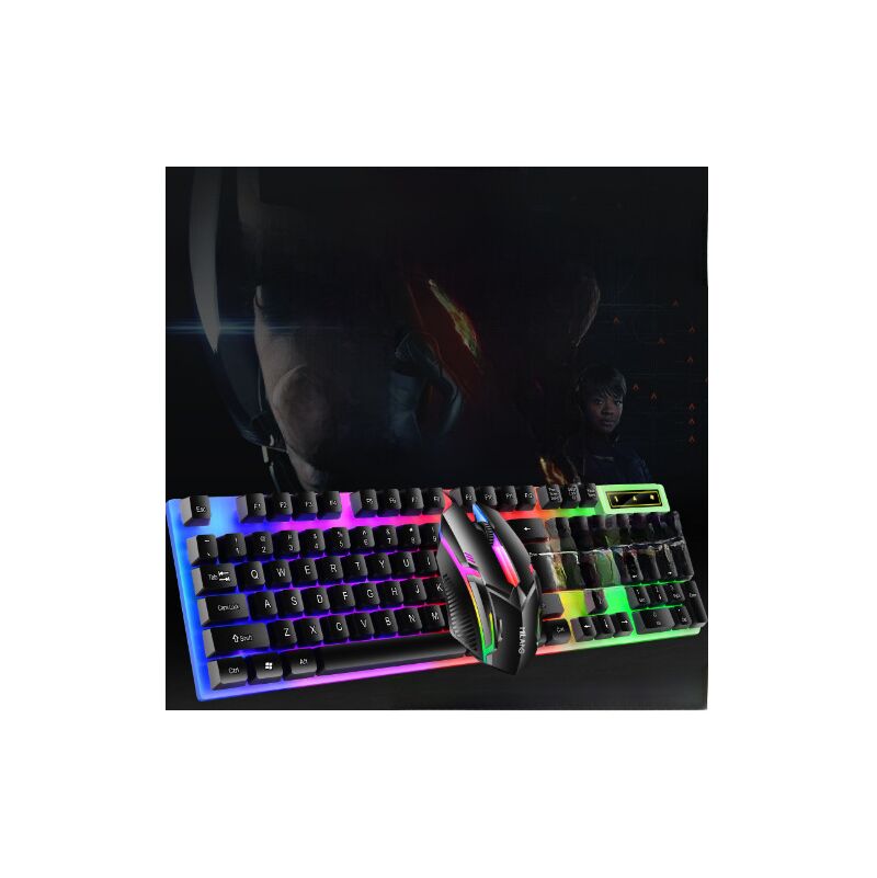 Комплект клавиатуры и мыши Milang T6 с RGB-подсветкой, проводной USB, механический отклик, 1000 dpi
