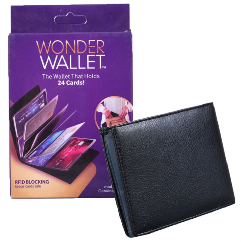 Картхолдер Wonder Wallet, тонкий, PU-кожа, до 24 карт, с отделением для купюр и RFID-защитой
