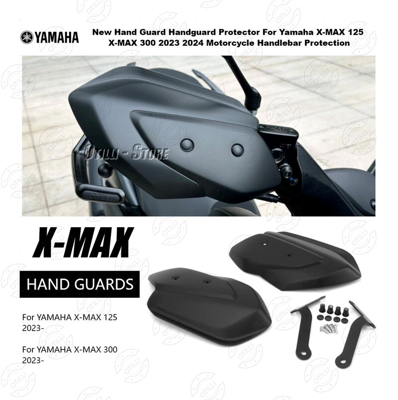 Защита рук (ветровые щитки) Otilli для Yamaha X-MAX 125 и X-MAX 300 2023–2024, 30×17,5 см