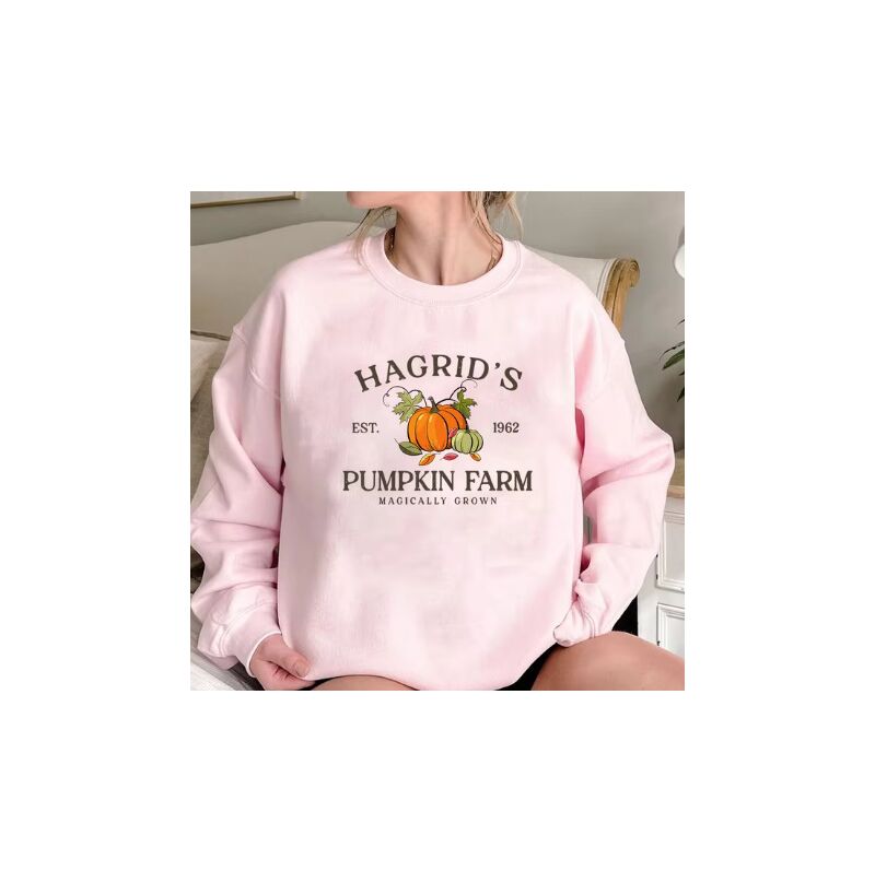 Свитшот Cuifu Hagrid's Pumpkin Patch с осенним принтом на Хэллоуин, унисекс, свободный крой
