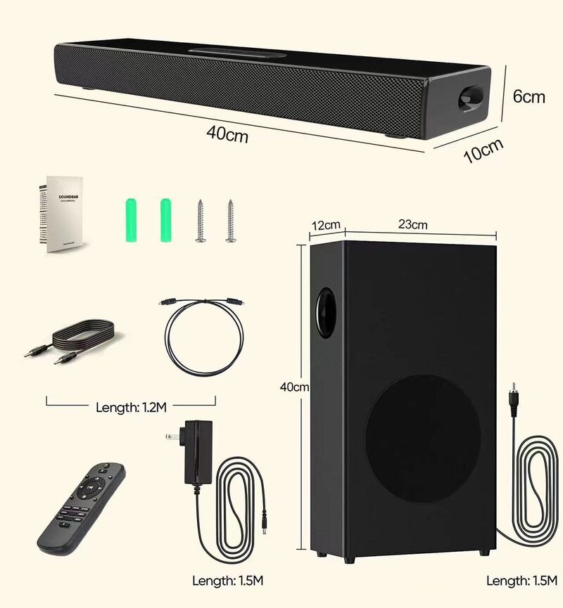 Саундбар с сабвуфером My Speaker S22, 80 Вт, Bluetooth 5.0, оптический вход, USB, AUX, караоке, пульт ДУ