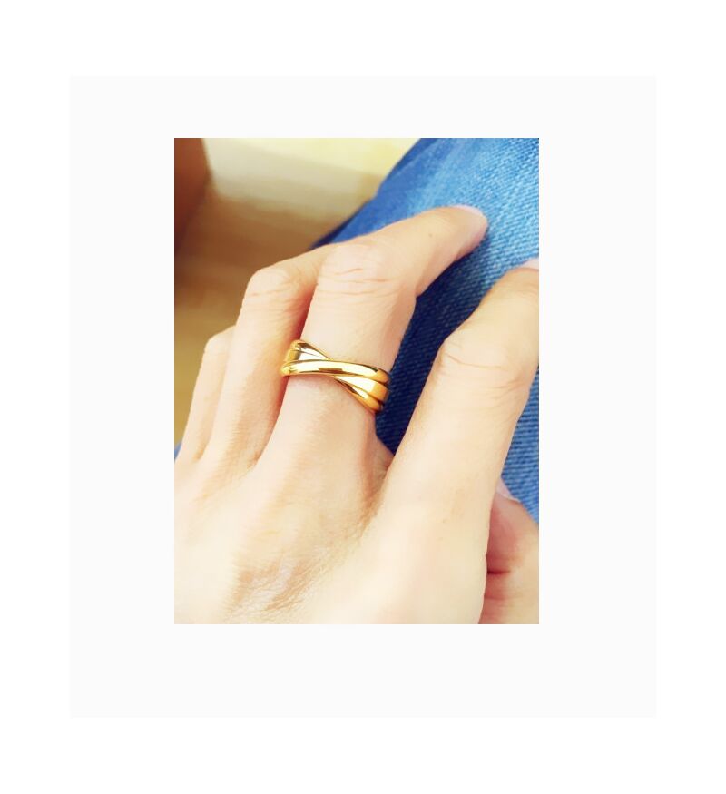 Кольцо Miya Sophia Jewelry «тройное плетение», позолота, регулируемое, минимализм