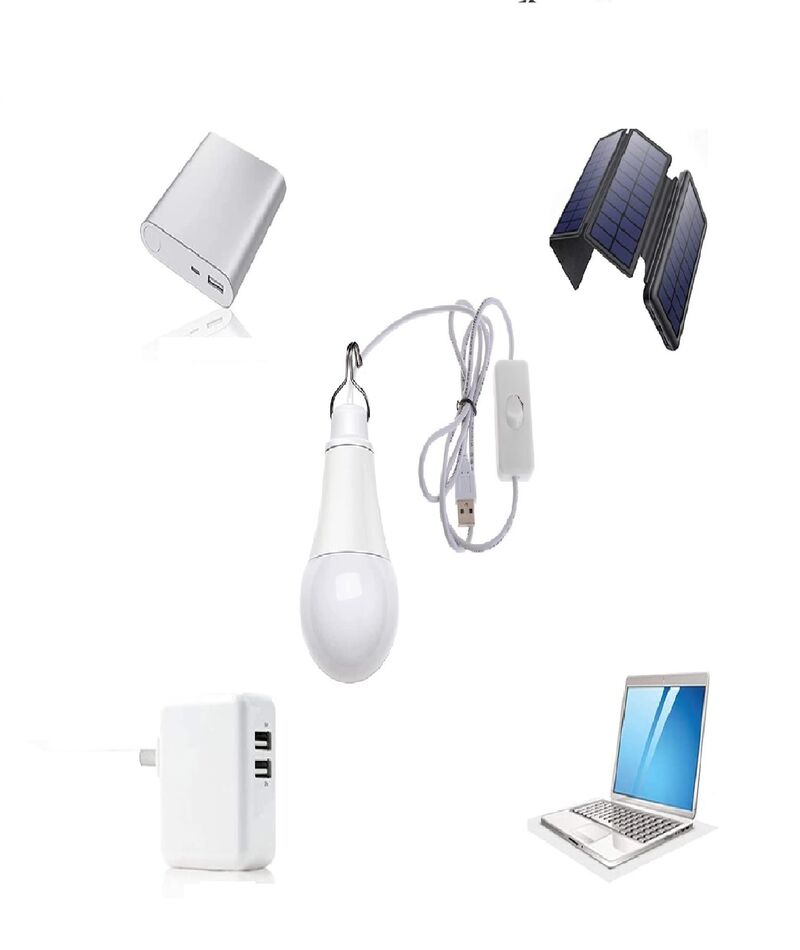 USB-лампочка Sumei 5 Вт, 5 В, с выключателем на кабеле и крючком, ночник для кемпинга и общежития